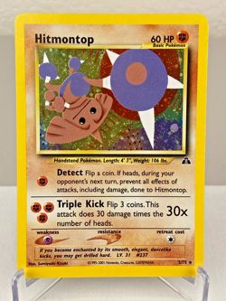 Hitmontop 3/75 Neo Discovery Holo Rare Pokemon Card - Moderately Played - Image 1