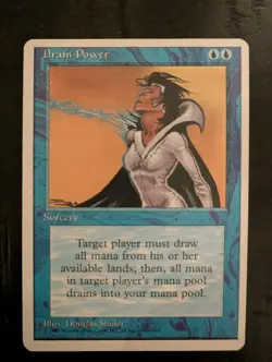 Drain Power MTG 4th Edition Blue Sorcery Vintage Magic Card LP - Image 1