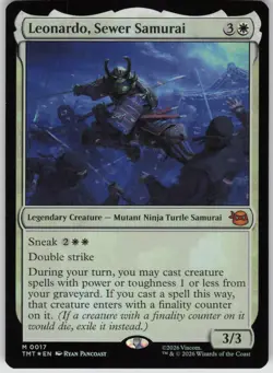 MTG Leonardo Sewer Samurai Foil NM TMNT Magic 17 - Image 1