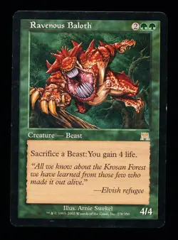* * 1x Ravenous Baloth x1 * * Onslaught MTG LP Lightly Played - Image 1