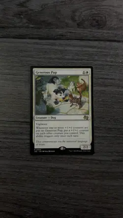 MTG Generous Pup [Foundations Jumpstart] Near Mint Magic - Image 1