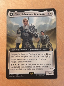 Magic the Gathering MTG Dion, Bahamut's Dominant Extended Art Final Fantasy NM - Image 1
