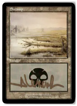 MTG Swamp (2003) - Arena Promos Gold Signed Moderately Played English - Image 1