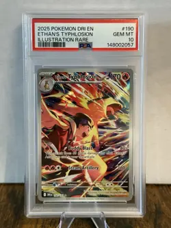 Pokemon Destined Rivals Ethan’s Typhlosion Illustration Rare #190 PSA 10 - Image 1