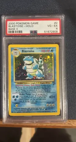 2000 Pokemon Blastoise Base Set 2. PSA 4 - Image 1