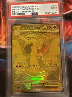 2025 Pokemon PFL EN Mega Charizard X ex Mega Hyper Rare PSA 9 - Image 1