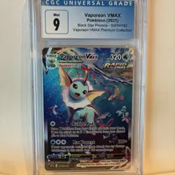 CGC 9 Vaporeon Vmax SWSH182 Pokemon Black Star Promos 2021 English - Image 1
