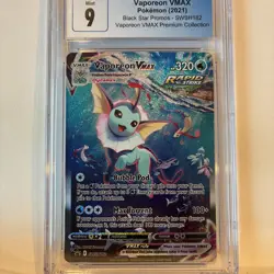 CGC 9 Vaporeon Vmax SWSH182 Pokemon Black Star Promos 2021 English - Image 2