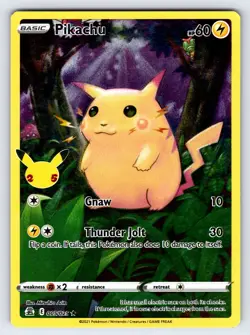 Pikachu 005/025 2021 Celebrations Set Pokemon Card Arita Ultra Rare Holo Nm/Vlp - Image 1