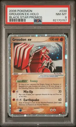 2006 POKEMON BLACK STAR PROMOS #038 GROUDON EX-HOLO PSA 8 - Image 1