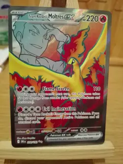 Team Rocket’s Moltres EX 208/182 Destined Rivals Pokemon Full Art Ultra Rare UR - Image 1