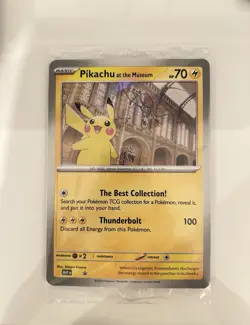 Pikachu At The Museum, Pokemon X Natural History Museum Jumbo Promo Card NEW - Image 1