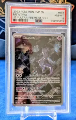 🔥 Pokemon TCG Mewtwo 052 Scarlet & Violet 151 UPC Black Star Promo PSA 8 🔥 - Image 1