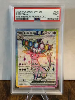 Pokemon Prismatic Evolution Espeon EX #175 PSA 9 From Premium Figure Collection - Image 1