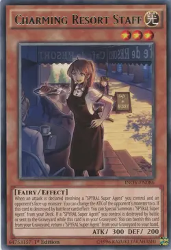 Yugioh Charming Resort Staff INOV-EN086 Rare 1st Edition Nr Mint x3 - Image 1