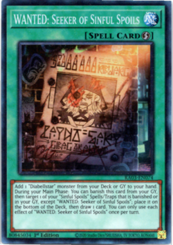 WANTED: Seeker of Sinful Spoils RA03-EN074 Collector's Rare 1st Edition - Yugioh - Image 1