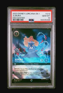 Disney Lorcana EN 1 Aurora Enchanted Holo PSA 10 213/204 - Image 2