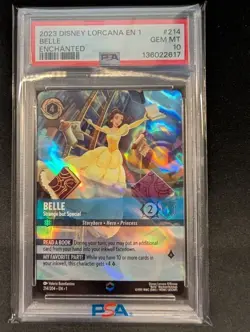 First Chapter | Disney Lorcana Belle Strange But Special #214 Enchanted PSA 10 - Image 1