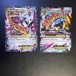 Pokemon TCG M Aggron EX M Metagross EX Holo Mega Evolution 2 Card Lot - Image 1