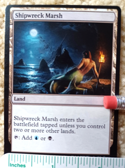 SHIPWRECK MARSH : MTG altered-art magic card : with Sexy Mermaid! - Image 1