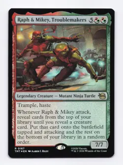 Raph & Mikey, Troublemakers (Foil) 0167 (R) MTG Teenage Mutant Ninja Turtles TMT - Image 1