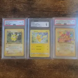 Pokemon Graded Pikachu Lot / 1999 60/64 / 2019 19/68 / 2021 Birthday Promo PSA - Image 1