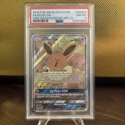 2019 POKEMON SM BLACK STAR PROMO #SM233 FULL ART/EEVEE GX PSA 8 - Image 1