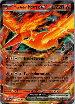 Pokemon TCG - Team Rocket's Moltres ex 031/182 Double Rare- Destined Rivals (NM) - Image 1
