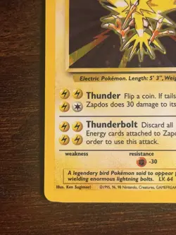 Pokemon Vintage Zapdos 16/102 Base Set Holo Rare - Image 5