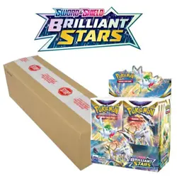 Pokemon TCG SWSH Brilliant Stars Booster Box SEALED CASE (6 Booster Boxes) - Image 1