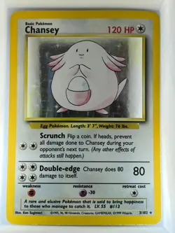 Chansey 003/102 Base Set Holo Rare Lightly Played - Image 1