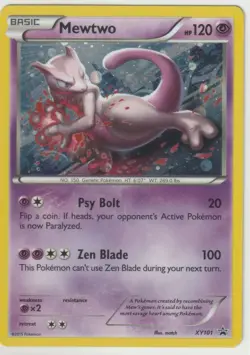2015 Pokemon Black Star Promos Mewtwo #XY101 Awesome Rare wow Foil - Image 1