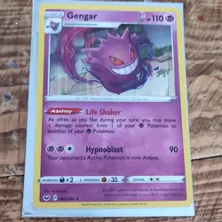 Pokemon Gengar 085/202 Swsh01 Sword & Shield Holo Rare Stage 2 2020 English - Image 1
