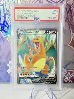 Charizard V 153/172 Full Art Pokemon SWSH Brilliant Stars PSA 9 MINT - Image 1