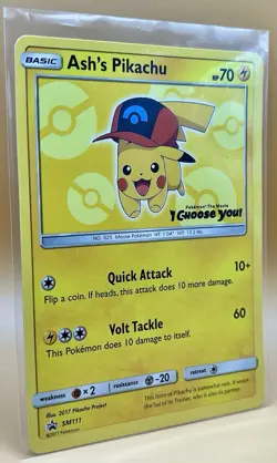 Ash’s Pikachu SM111 – Black Star Promo (Movie Promo) - NM- - 2017 Pokemon TCG - Image 5
