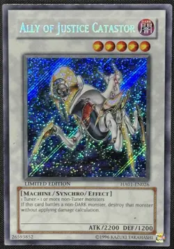 Yugioh Ally of Justice Catastor Limited Edition Secret Rare HA01-EN026 MP - Image 1