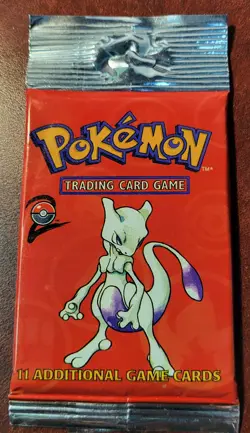 Unopened Sealed Base Set 2 Booster Pack Mewtwo Pokemon TCG Excellent Condition - Image 1