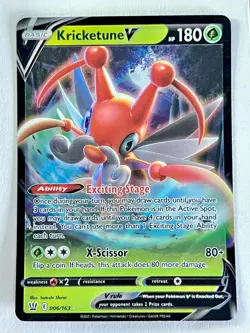 Kricketune V 006/163 Ultra Rare Battle Styles Pokemon Pack Fresh - Near Mint NM - Image 1