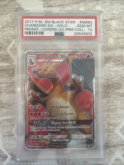 2017 Pokemon SM Black Star Promo CHARIZARD GX #SM60 PSA 10 Gem Mint - Image 1