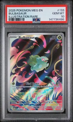 2025 POKEMON MEG EN-MEGA EVOLUTION ILLUSTRATION RARE #133 BULBASAUR PSA 10 - Image 1