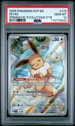 Pokemon Eevee SVP 173 Black Star Promo Prismatic Evolutions ETB PSA 10 - Image 1