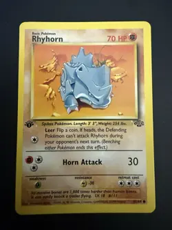 Pokemon TCG Rhyhorn Jungle 61/64 1st Edition Near Mint! - Image 1