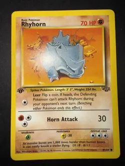 Pokemon TCG Rhyhorn Jungle 61/64 1st Edition Near Mint! - Image 3