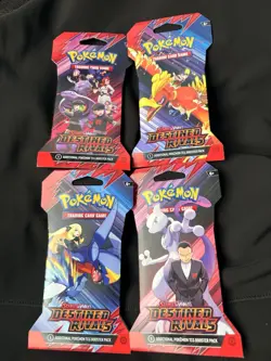 Pokemon TCG Scarlet & Violet Destined Rivals Full Art 4 Booster Packs Sleeved - Image 1