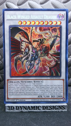 | Yugioh Black-Winged Assault Dragon MP23-EN187 Prismatic Secret Rare NM/M 🔥 | - Image 1