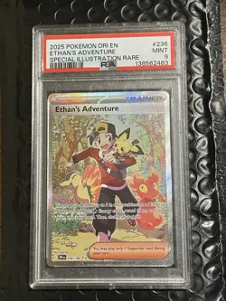 Destined Rivals Ethan's Adventure Full Art Trainer Card 236/182 Sir PSA 9 - Image 1