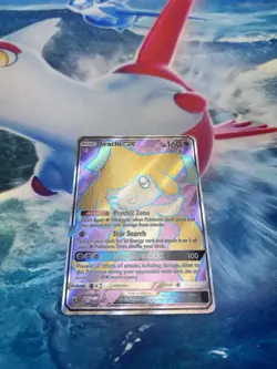 Jirachi GX 79a/236 Alternate Art Promo Full Art Holo Sun & Moon Pokemon Card NM - Image 1