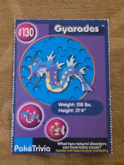 Gyarados Pokemon Poketrivia MewTwo Movie Card Burger King Vintage - Image 1
