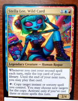 STELLA LEE, WILD CARD: MTG altered-art magic card : with Sexy, Futuristic Babe! - Image 1