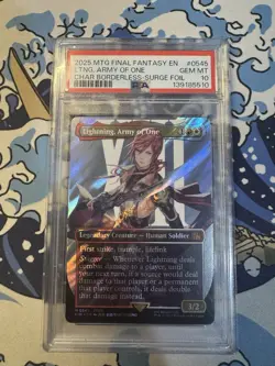 2025 MTG FINAL FANTASY #0545 LIGHTNING, ARMY OF ONE SURGE FOIL PSA 10 - Image 1